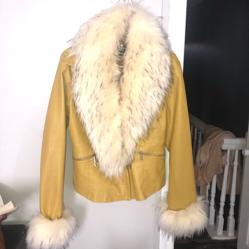 Leather Jacket w/ Fur